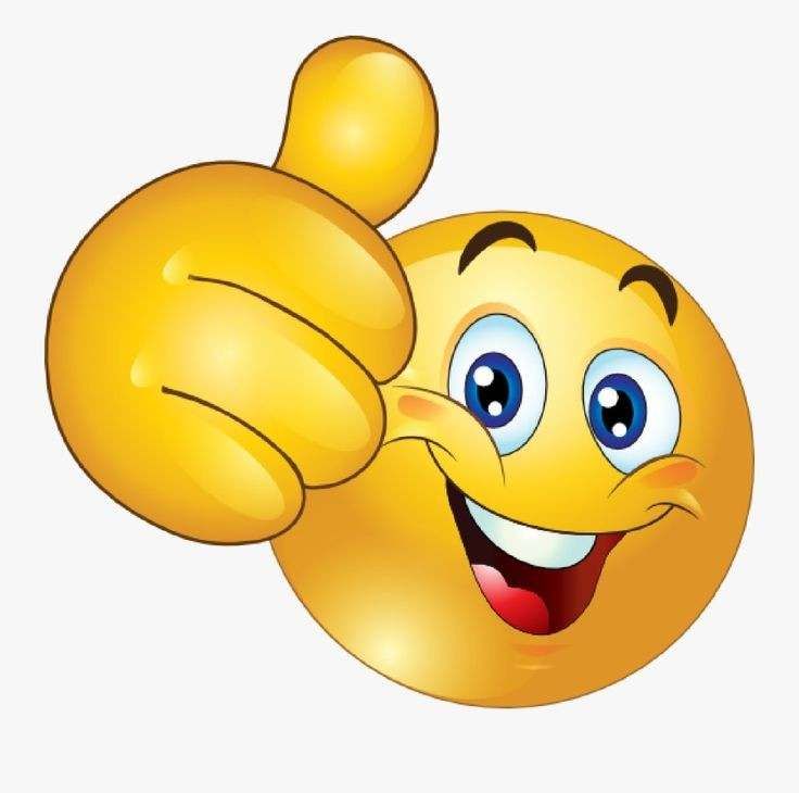Happy thumbs-up character